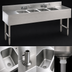 Thumbnail image #3 for Advance Tabco Underbar Basics 4-Compartment Stainless Steel Bar Sink Unit, 96-Inch x 21-Inch, with Dual Drainboards and Deck-Mount Faucets