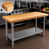 Thumbnail image #3 for John Boos 96-Inch Wood Top Work Table with Stainless Steel Base and Adjustable Undershelf