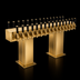 Thumbnail image #3 for Perlick Back-to-Back Bridge Tee Glycol-Cooled Countertop Draft Beer Tower, 36 Faucets, Brass Finish
