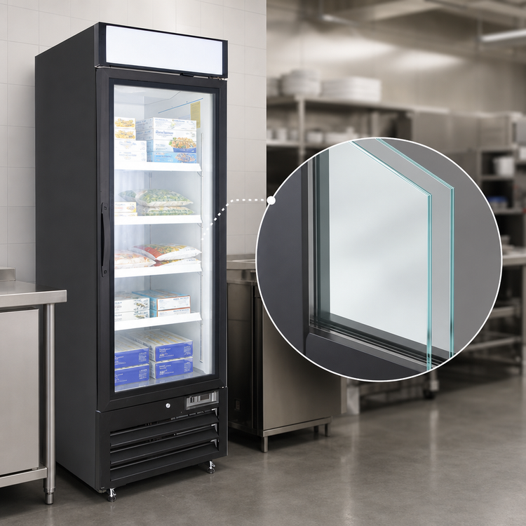 Product image #3 for Maxx Cold X-Series One-Section 23 Cu. Ft. Reach-In Glass Door Freezer Merchandiser