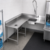 Thumbnail image #3 for Eagle Group Corner Soiled Dishtable with Pre-Rinse Sink, 16/430 Stainless Steel, Left-to-Right