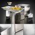 Thumbnail image #3 for American Metalcraft 3-Piece Square Stainless Steel Hammered Buffet Riser Set