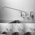 Thumbnail image #3 for Wall-Mounted Sink Mixing Faucet with Swivel Outlet, 8-Inch Adjustable Centers, Without Nozzle