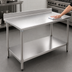 Thumbnail image #3 for Eagle Group Budget Series 30 Inch Square Stainless Steel Work Table with 4-1/2 Inch Backsplash and Undershelf