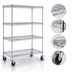 Thumbnail image #3 for EAGLEbrite 4-Tier Wire Dolly Truck, 60 x 21 Inch Shelves, Zinc Finish, 5-Inch Swivel Poly Casters