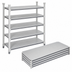 Thumbnail image #3 for Cambro Camshelving Elements XTRA Universal 5-Shelf Solid Shelf Kit, 24 x 48 Inches, Speckled Gray