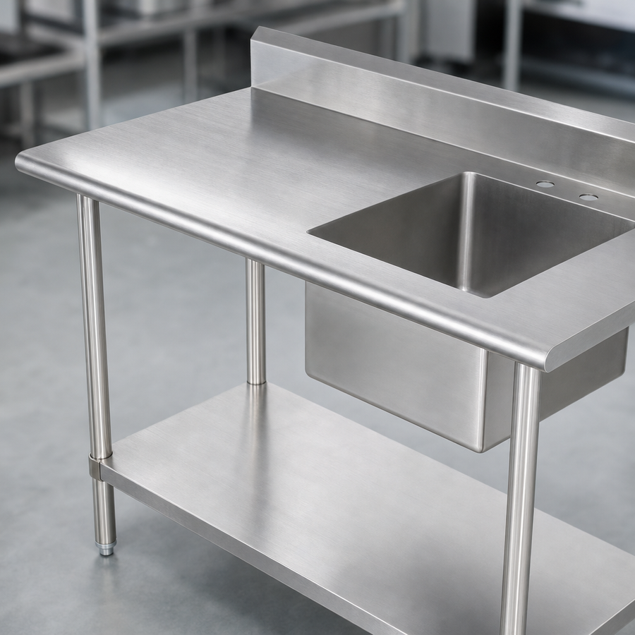 16-Gauge 304 Stainless Steel Top