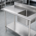 Thumbnail image #3 for Sapphire Manufacturing 72-Inch Stainless Steel Work Table With Right-Side Prep Sink and Adjustable Undershelf