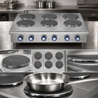 Thumbnail image #3 for Imperial (Middleby) IHPA-6-36-E 36-Inch Electric Countertop Hot Plate, 6 Round Plate Elements, Solid Top, Infinite Controls, Stainless Steel