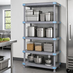 Thumbnail image #3 for Quantum Millenia QP183662V4S1 36-Inch Wide x 18-Inch Deep x 62-Inch High Gray Polymer Stationary Starter Shelving Unit