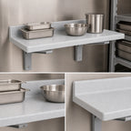 Thumbnail image #4 for Cambro Camshelving® CSWS1436SK480 Wall-Mounted Solid Polypropylene Shelf, 36 x 14 x 13.5 in, 2-in Backsplash, Speckled Gray