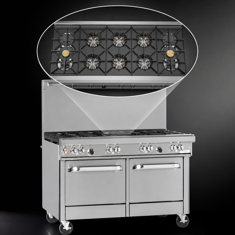 Product image #3 for Southbend Ultimate 48-Inch Gas Restaurant Range with 7 Burners and 2 Space Saver Ovens