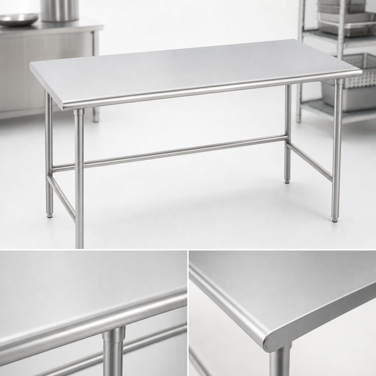 Product image #3 for Advance Tabco 144" x 48" 14-Gauge 304 Stainless Steel Work Table