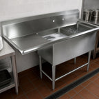 Thumbnail image #3 for John Boos Pro-Bowl 2PB1620-1D18L 2-Compartment Commercial Sink, Left 18-Inch Drainboard, 16-Gauge Stainless Steel, 10-Inch Backsplash