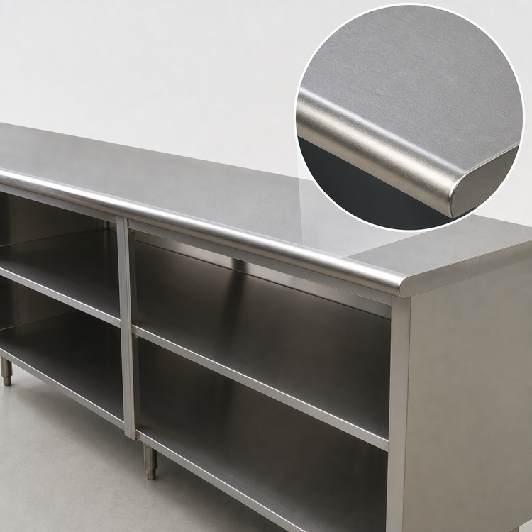 Product image #3 for Advance Tabco Special Value Economy 108 Inch x 24 Inch Open Base Stainless Steel Work Table with Mid-Shelf