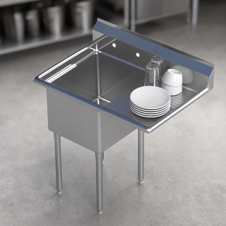 Product image #3 for Sapphire Manufacturing 1-Compartment Stainless Steel Sink with Right Drainboard