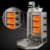 Thumbnail image #3 for Eurodib VGB3 Natural Gas Vertical Broiler / Gyro with 3 Double Burners