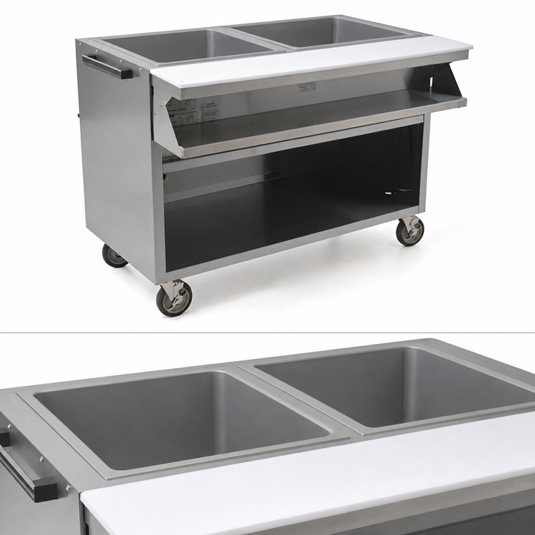 Product image #3 for Spec-Master Electric Sealed Well Hot Food Table, 2-Well, 240V, Mobile
