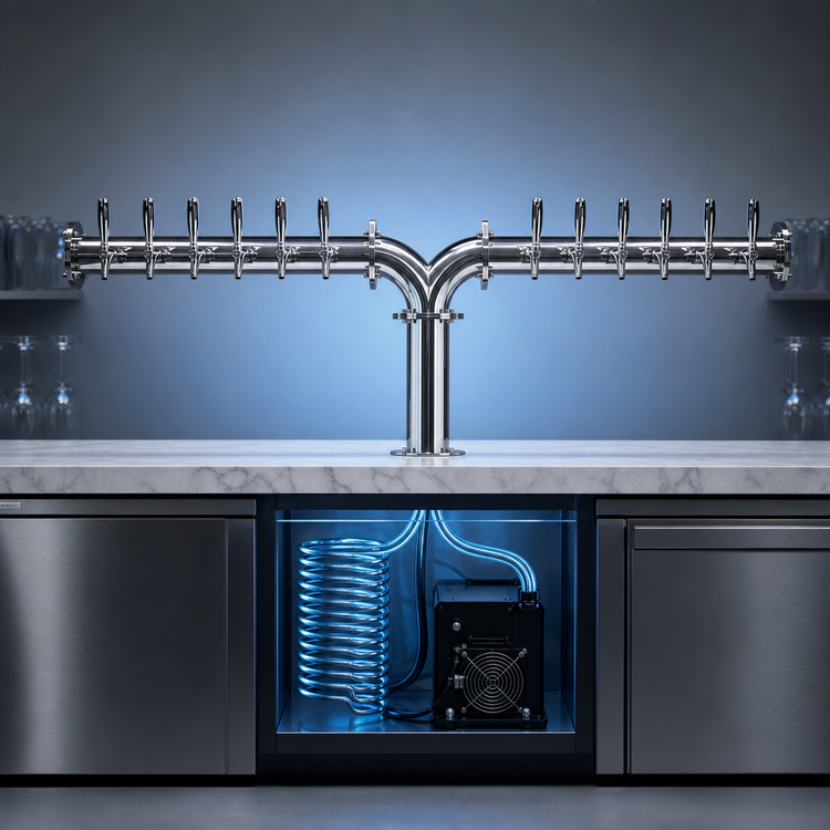 Product image #3 for Titan Y-Style 12-Faucet Countertop Glycol-Cooled Draft Beer Tower