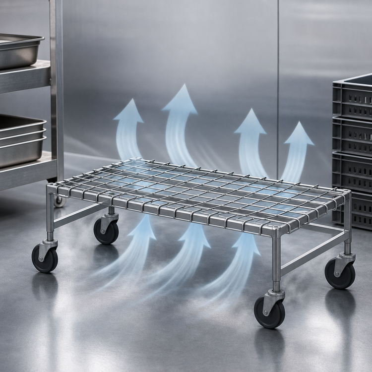 Product image #3 for EagleGard Mobile Wire Dunnage Rack, 48 x 18 x 14 Inches, 800 lb Capacity