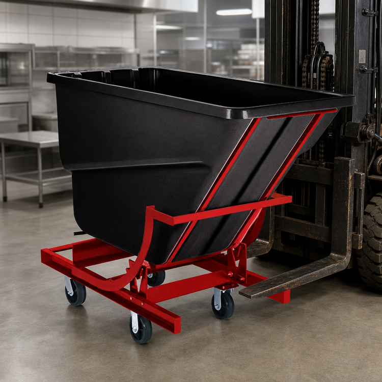 Product image #3 for Rubbermaid Commercial Products Self-Dumping Hopper, 1/2 Cubic Yard, Polyethylene, Black