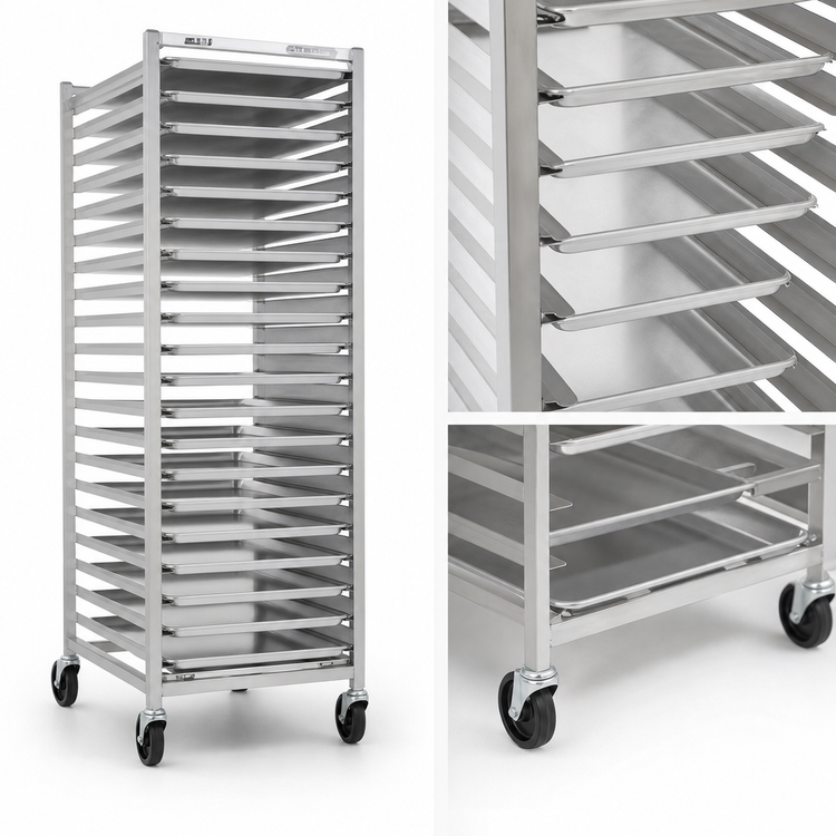 Product image #3 for Panco Mobile Full-Height Utility Rack with Open Sides for 20 18 x 26-Inch Pans