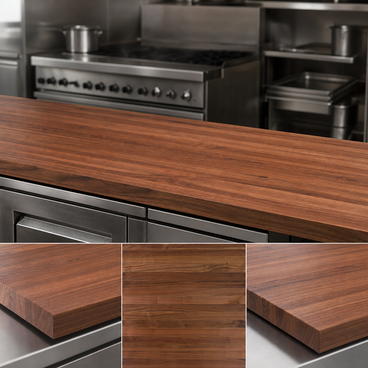 Product image #3 for John Boos Boos Block American Black Walnut Edge Grain Kitchen Countertop, 120 x 27 x 2-1/4 Inches, Varnique Finish