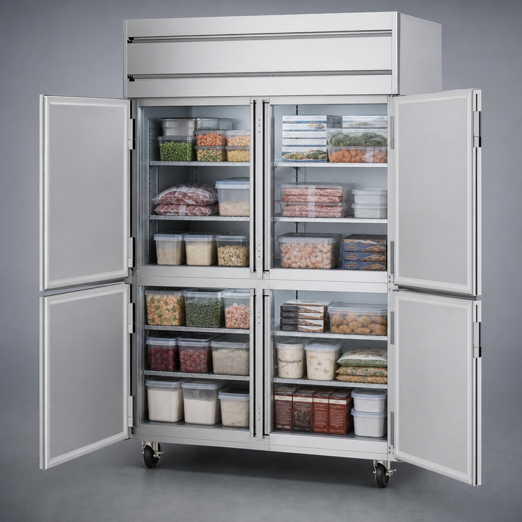 Product image #3 for Beverage-Air Horizon Series Two-Section Reach-In Freezer with Locking Half Solid Doors, 45.2 Cu. Ft.