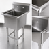 Thumbnail image #3 for John Boos Pro-Bowl 1-Compartment 14-Gauge Stainless Steel Floor Model Sink, 20
