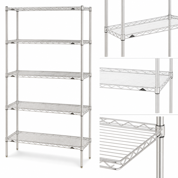 Product image #3 for Metro Super Erecta Brite 5-Shelf Starter Wire Shelving Unit, 42 x 18 x 74 Inches