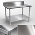 Thumbnail image #3 for John Boos Stallion 84 x 30 Inch Stainless Steel Top Work Table with 5 Inch Backsplash and Galvanized Undershelf