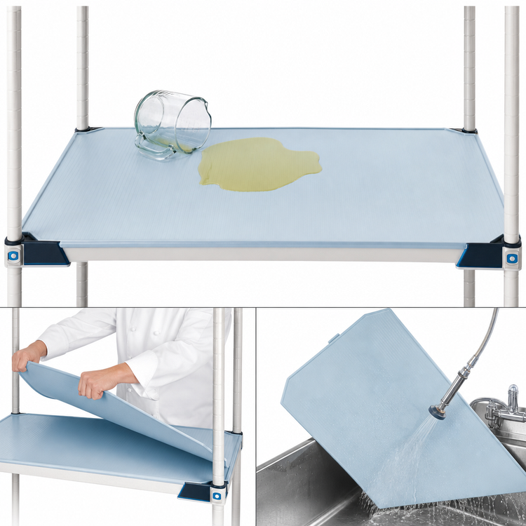 Product image #3 for MetroMax i 54-Inch x 18-Inch Blue Solid Polymer Shelf with Microban