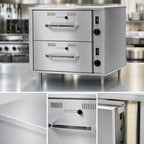 Thumbnail image #3 for Eagle Group RedHots DWW-2-120 2-Drawer Freestanding Heated Food Warmer, Thermostatic Controls, Stainless Steel, 120V