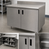Thumbnail image #3 for Advance Tabco Special Value Series Enclosed Work Table with Cabinet Base and Hinged Doors, 120 in. W x 30 in. D, Stainless Steel Top