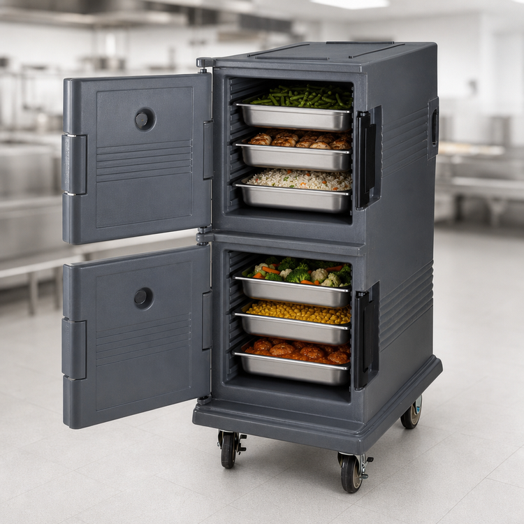 Product image #3 for Full-Size 2-Compartment Insulated Polyethylene Food Pan Carrier