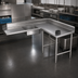 Thumbnail image #3 for Spec-Master Island Design Soiled Dishtable with Prerinse Sink, 72-Inch Machine-to-Corner, 60-Inch Corner-to-End, Right-to-Left Operation, 14-Gauge 304 Stainless Steel