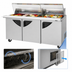 Thumbnail image #3 for Turbo Air Super Deluxe 72-5/8-Inch 3-Section Mega Top Sandwich/Salad Prep Table with Clear Lids