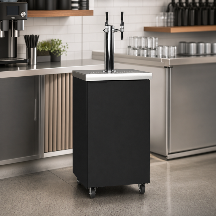 Product image #4 for Micro Matic Americano Mobile Nitro Cold Brew Coffee Dispenser, 17-1/2 Inch Wide, Self-Contained Refrigeration, 2 Faucets, 2 x 1/6 Keg Capacity