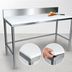 Thumbnail image #3 for John Boos TC102A 108 Inch x 30 Inch Poly Top Trimming Table with 6 Inch Boxed Backsplash