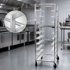 Thumbnail image #3 for Channel Manufacturing OT-83 Single-Section Aluminum Oval Tray Rack, 4-Tray Capacity, 8-Inch Spacing, 5-Inch Swivel Casters