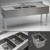 Thumbnail image #3 for Eagle Group 2200 Series 4-Compartment Underbar Sink Unit with Left and Right Drainboards, 72-Inch, 304 Stainless Steel