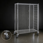 Thumbnail image #3 for Metro Super Erecta qwikSLOT SEC55DCQ Mobile Chrome-Plated Wire Security Cage, 52-3/4 W x 27-1/4 D x 68-1/2 H, No Shelves