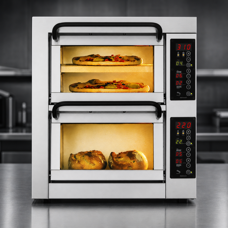 Product image #3 for PizzaMaster 552ED-3 Countertop Electric Pizza Oven with 2 Independent Chambers