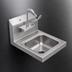 Thumbnail image #3 for Serv-Ware Wall-Mounted Stainless Steel Hand Sink with 9 x 9 x 4 Bowl and Faucet