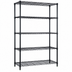 Thumbnail image #3 for Quantum 72-Inch W x 36-Inch D x 74-Inch H Wire Shelving Starter Kit, 5 Shelves, Black Epoxy Finish