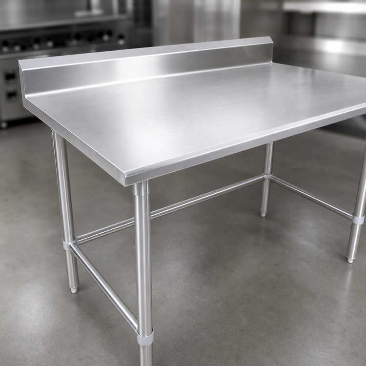 Product image #3 for John Boos Stallion 60" x 36" Stainless Steel Work Table with 5" Backsplash and Safety Edge