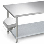 Thumbnail image #3 for Duke Manufacturing 314-3030 30 x 30-Inch Stainless Steel Corner Work Table, 14-Gauge 300 Series Top, Galvanized Undershelf, No Backsplash
