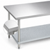 Thumbnail image #3 for Duke 30 Inch x 30 Inch Stainless Steel Corner Work Table with Galvanized Undershelf