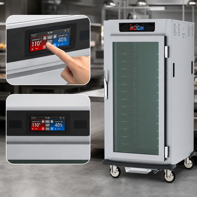 Product image #3 for Metro C5 9 Series 3/4-Height Controlled Humidity Heated Holding and Proofing Cabinet with Clear Double-Panel Tempered Glass Door and Universal Wire Slides