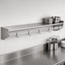 Thumbnail image #3 for Eagle Group Wall-Mounted Stainless Steel Pot Rack Shelf, 132-Inch W x 12-Inch D, with 11 Hooks